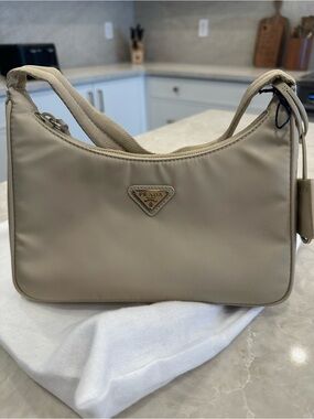 Prada Beige Re-Nylon Shoulder Bag